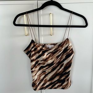 Leith animal print crop top